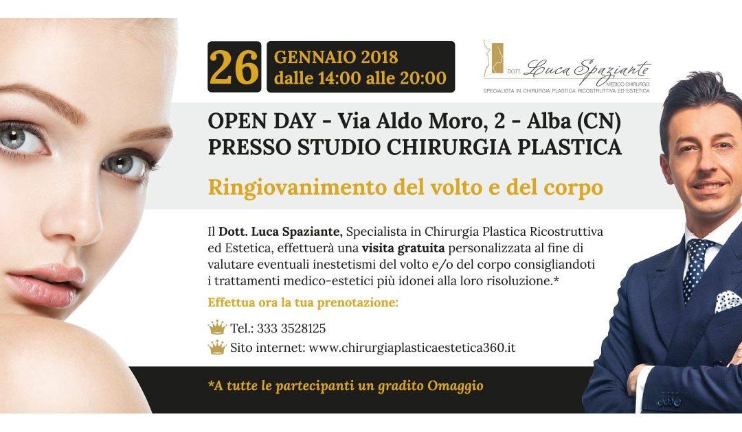 OPEN DAY ALBA 26 Gennaio 2018 – Ringiovanimento del volto e del corpo